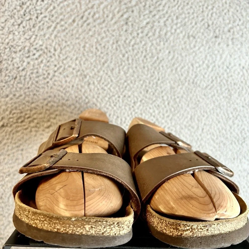 Birkenstock Arizona Birko-Flor Unisex Sandals Dark Brown Size US W11/M9 EU42